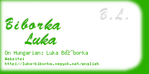biborka luka business card